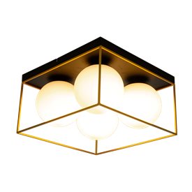 Aneta Lighting Astro plafond stor svart/guld/opal