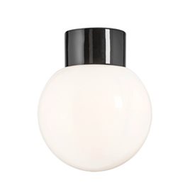 Ifö Electric Classic Glob Rak Svart/Blank Opalglas 180Mm Ip54