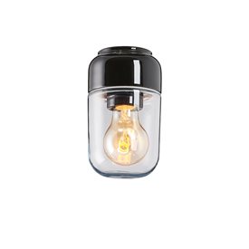 Ifö Electric Ohm Taklampa 100/170, Svart/Klarglas (IP44)