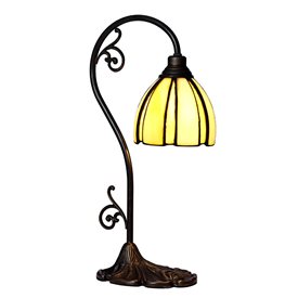 Nostalgia Design Coupe B82-12 Bordslampa Tiffany Amber 12Cm Böjd Arm