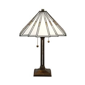 Nostalgia Design Prisma Vit Bordslampa Tiffany 40Cm