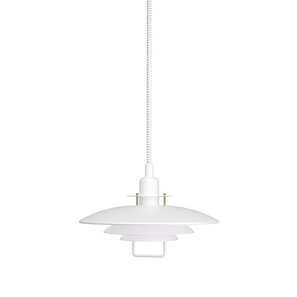 Belid T1214 Primus II Taklampa 43Cm, Mattvit/Mässing Med Hiss