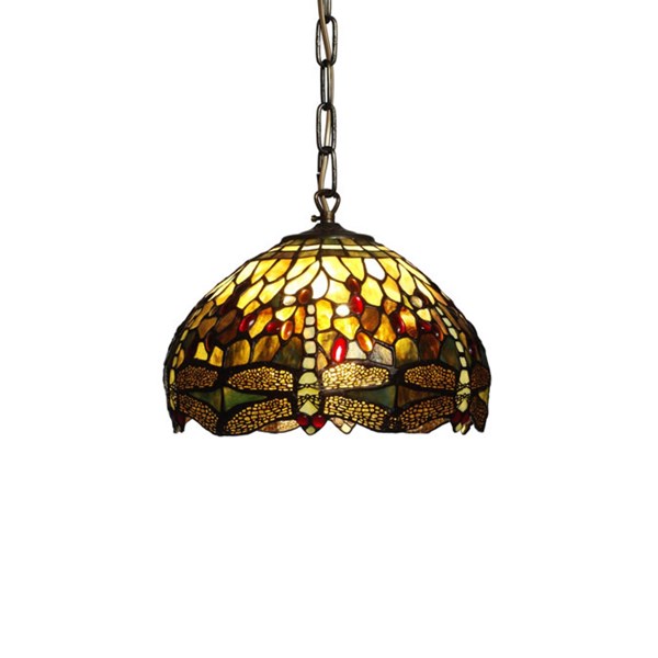 Nostalgia Design Trollslända T05-30 Taklampa Tiffany 30Cm Oliv