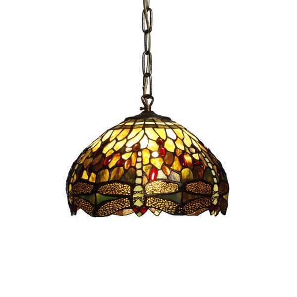Nostalgia Design Trollslända T05-40 Taklampa Tiffany 40Cm Oliv