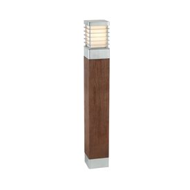 Norlys Halmstad 1410 Pollare IP65 H85cm, Galvad/Brun Trä