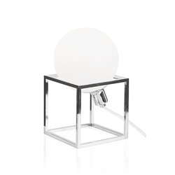 Globen Cube Bordslampa Krom/Vit