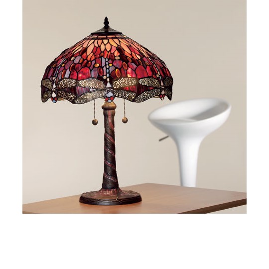 Nostalgia Design Trollslända Vin B03-40 Bordslampa Tiffany 40Cm