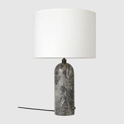 Gubi Gravity Bordslampa Large grå marmor/vit skärm