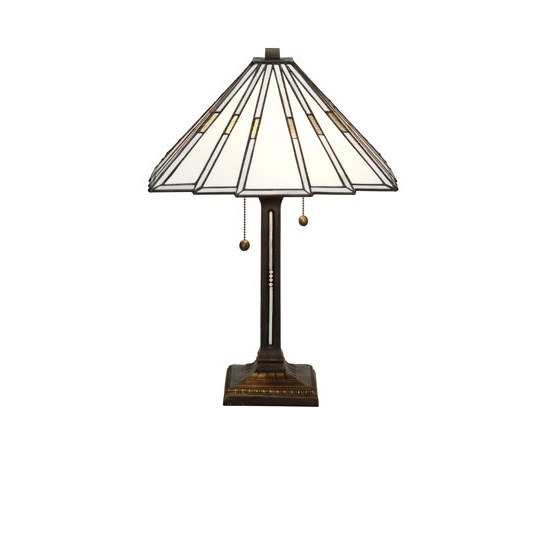 Nostalgia Design Prisma Vit Bordslampa Tiffany 40Cm