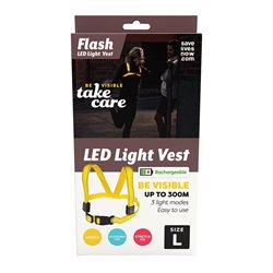 Save Lives Now Flash Led Light Vest Rechargeable Large Yellow