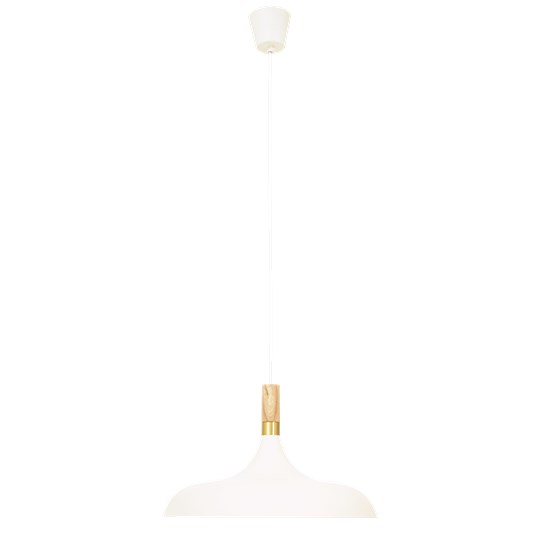 Aneta Lighting SENSE taklampa 45 cm, vit/trä/matt mässing