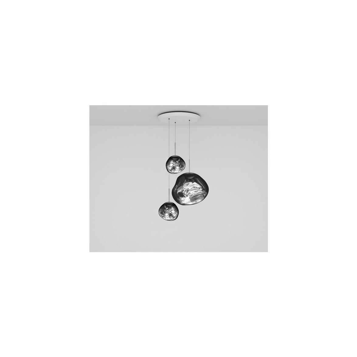 Melt Trio Round LED taklampa, krom