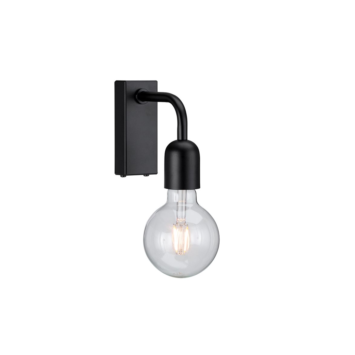 Regal vägglampa 1 IP44 mattsvart E27