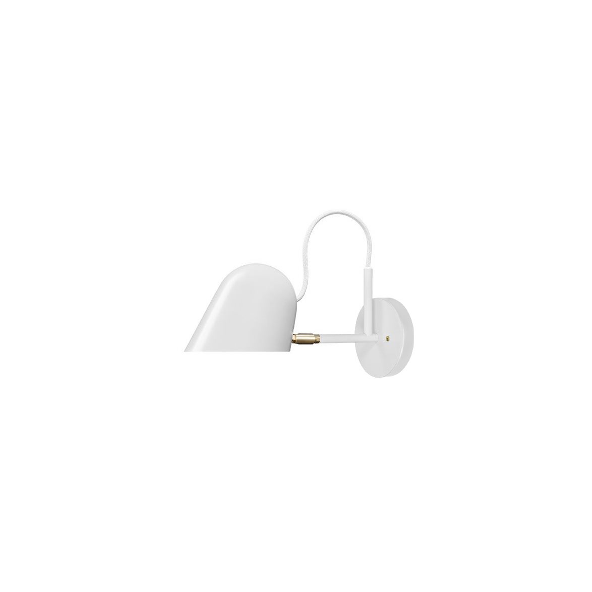 Streck vägglampa med kopplingshus, Vit/mässing