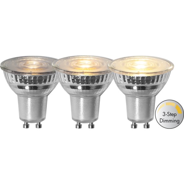 LED-lampa GU10 MR16 Spotlight Glass 3-step 4.5W