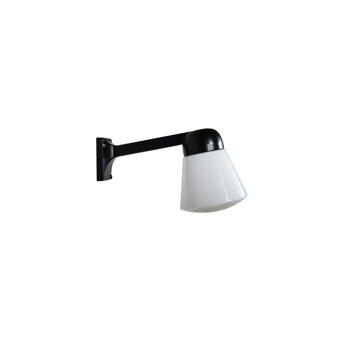 Funkislampa med koniskt glas, svart