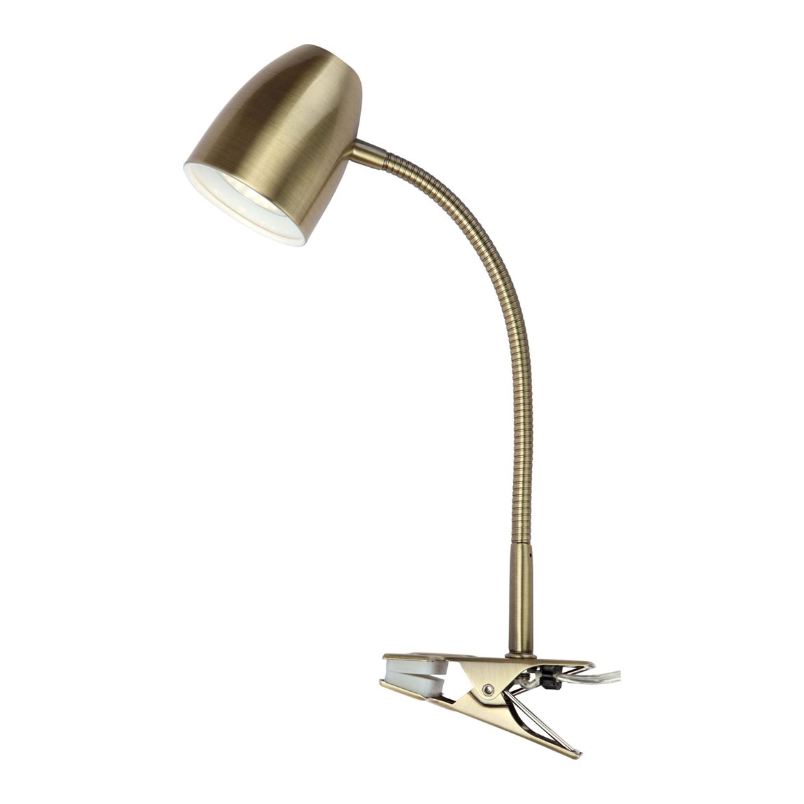 SANDNES klämlampa, antik mässing