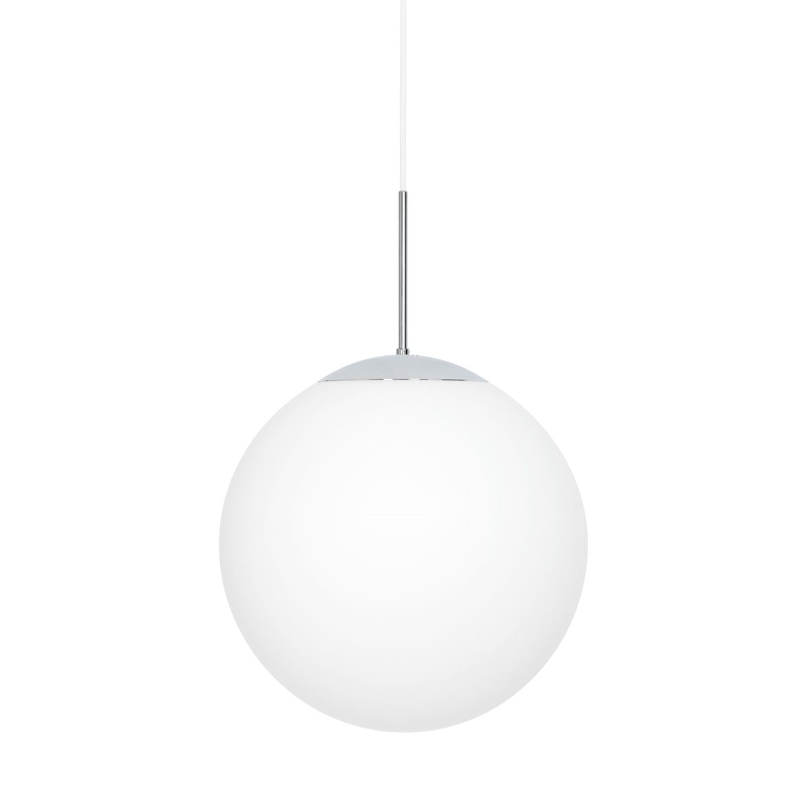 Glob taklampa, krom/opalglas 40cm