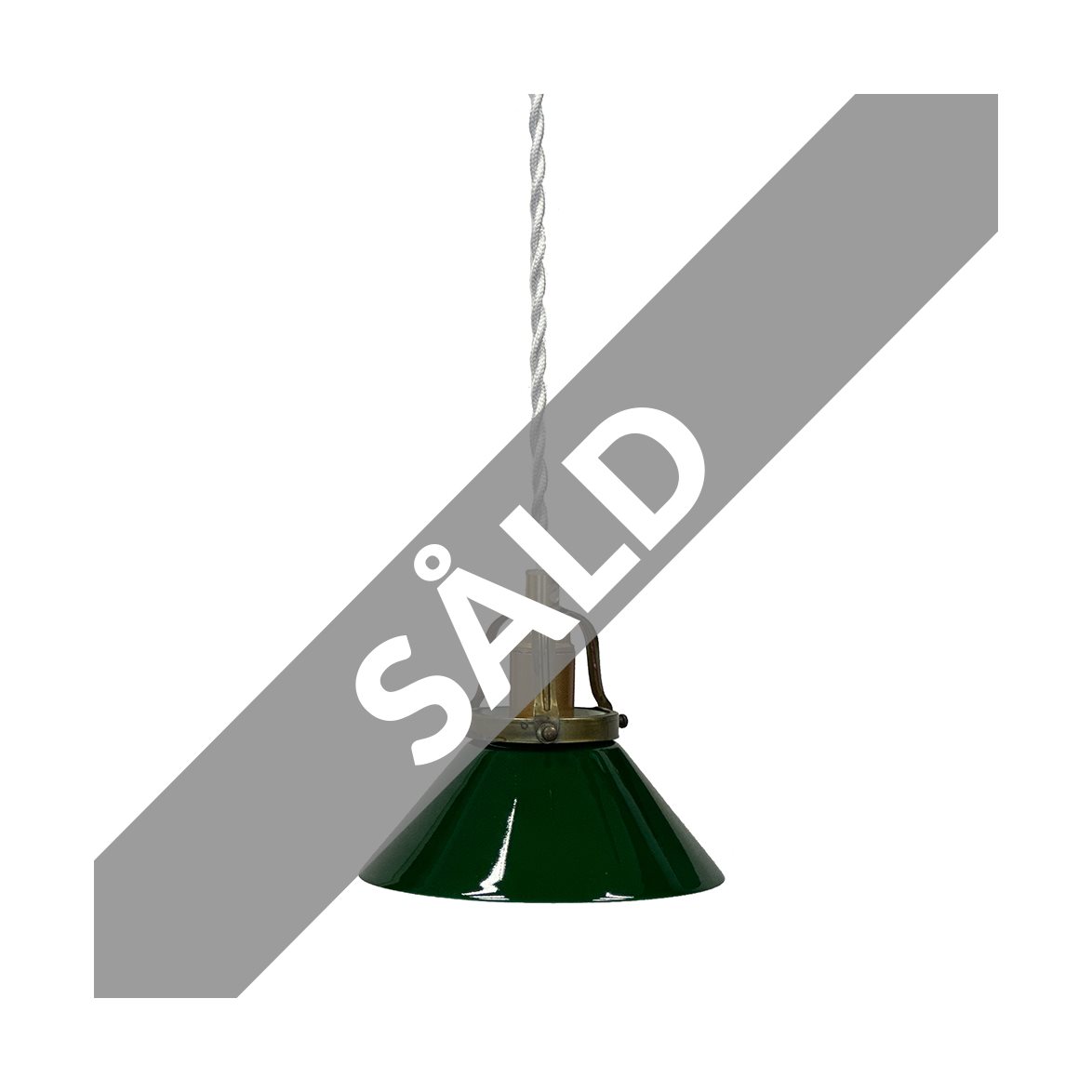 Vintage fönsterlampa, mässing/grön