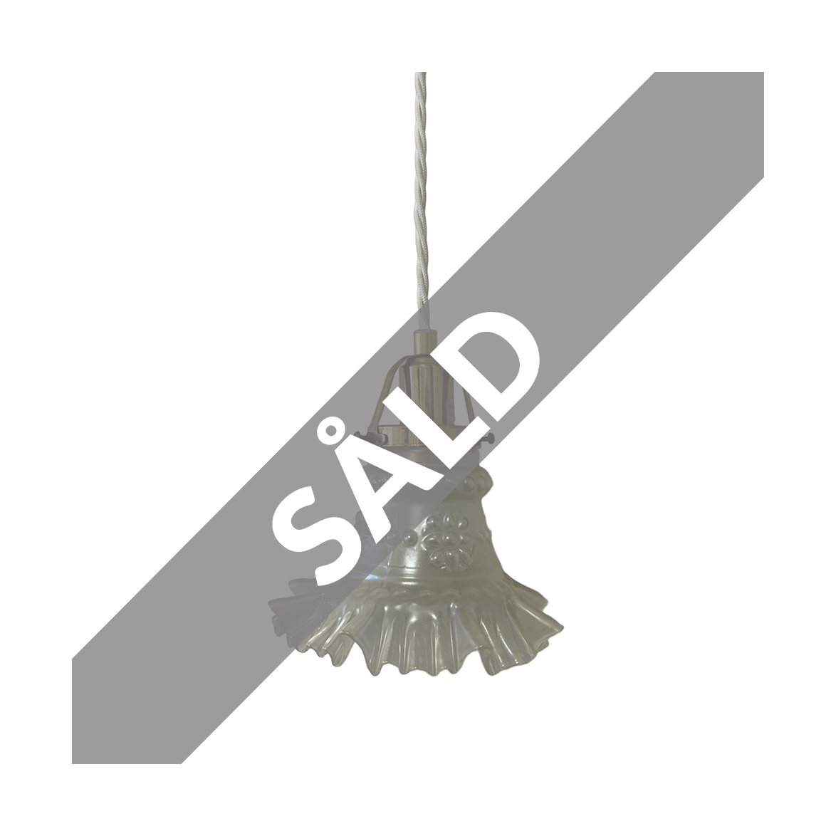 Vintage fönsterlampa, mässing/frostat glas