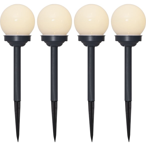 Solcellspollare Globus 4 p Vit 27cm