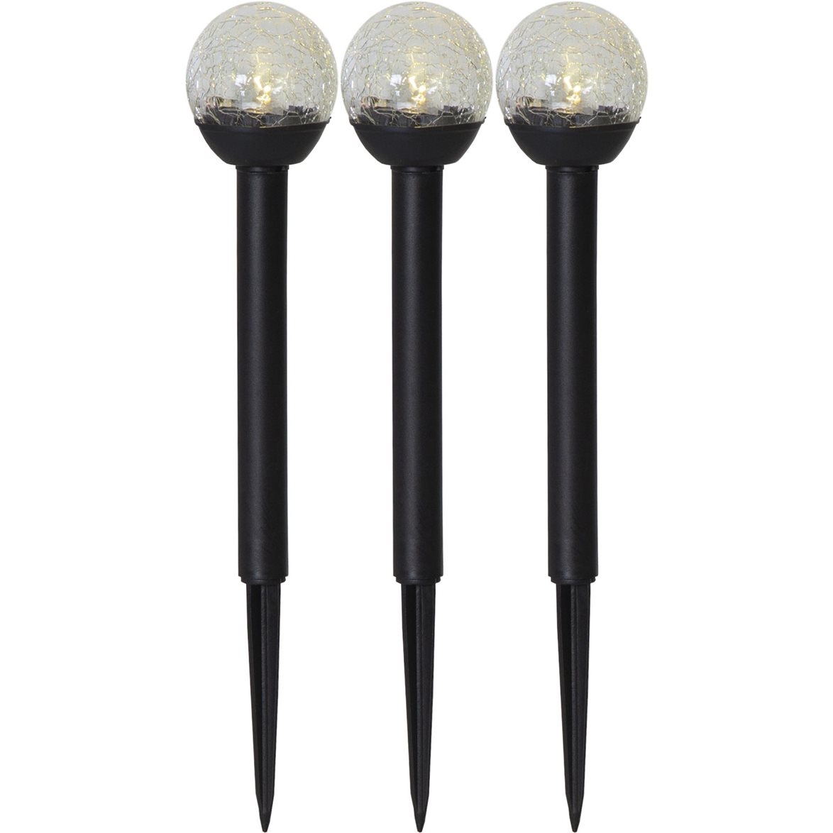 Solcellspollare 3-p Roma 23cm, Black