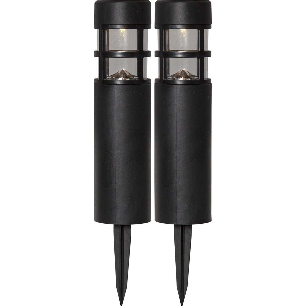 Solcellspollare 2-p Rundi 28cm, Black