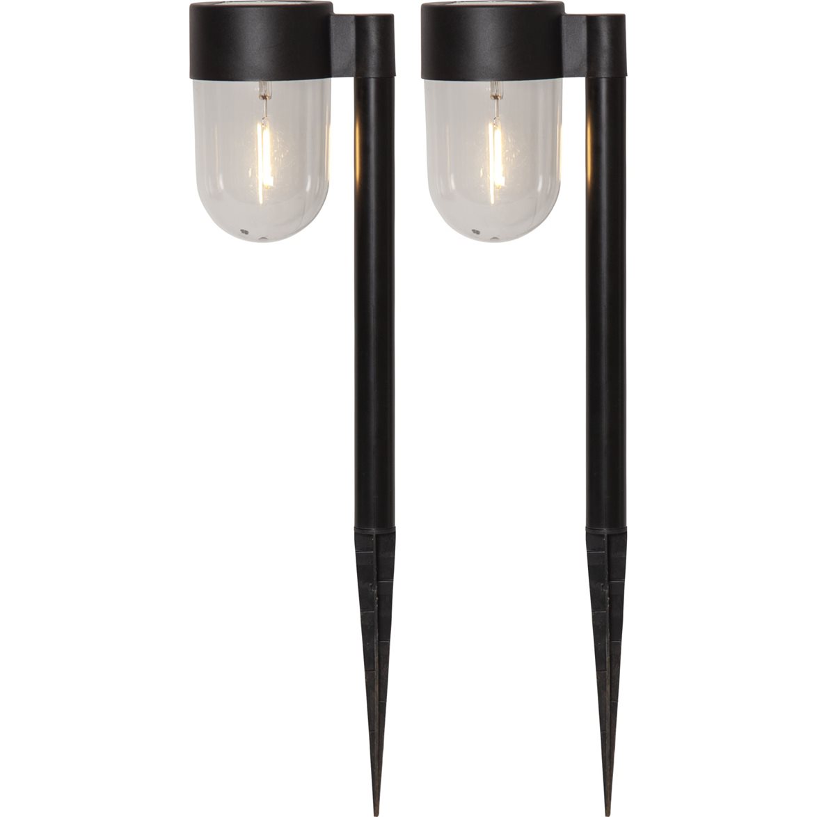 Solcellspollare 2-p Cupola 30cm, Black