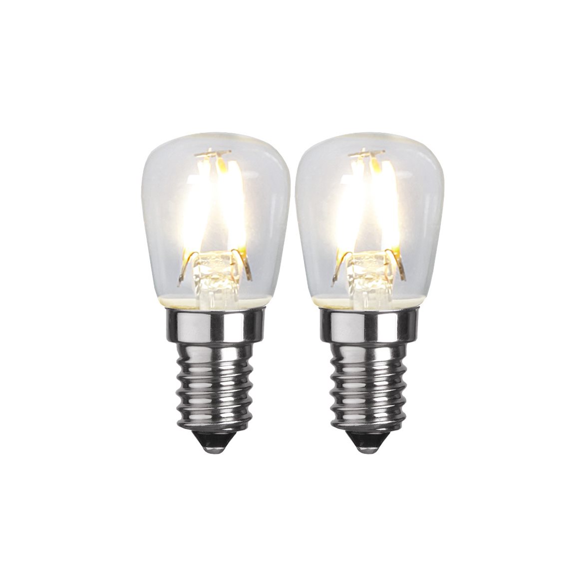 LED-lampa E14 päronlampa, 1,3W klar 2-pack