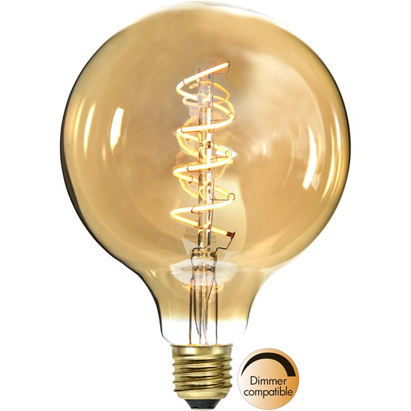 LED-lampa E27 G125 Decoled Spiral Amber 3.2W