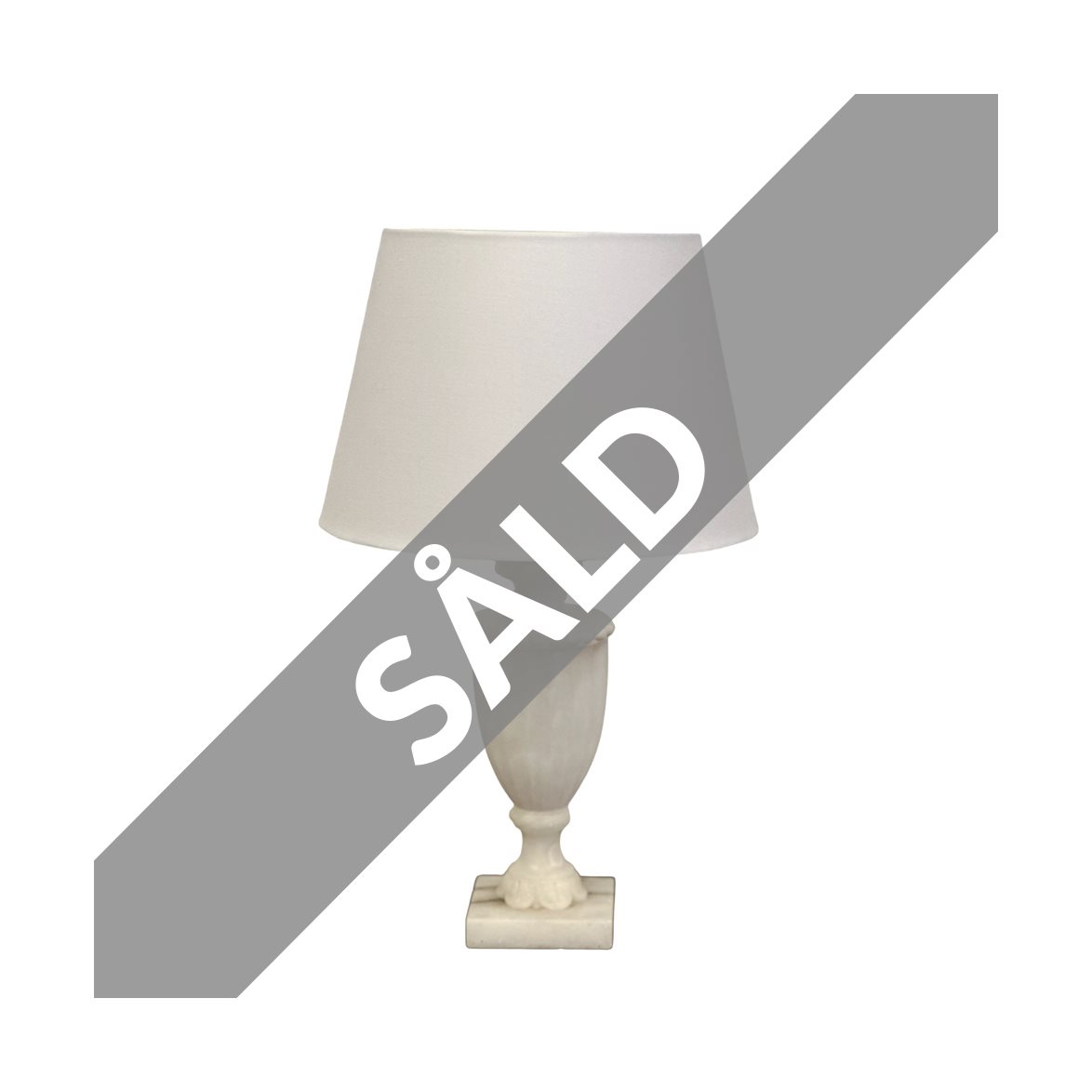 Alabaster lampfot, vit