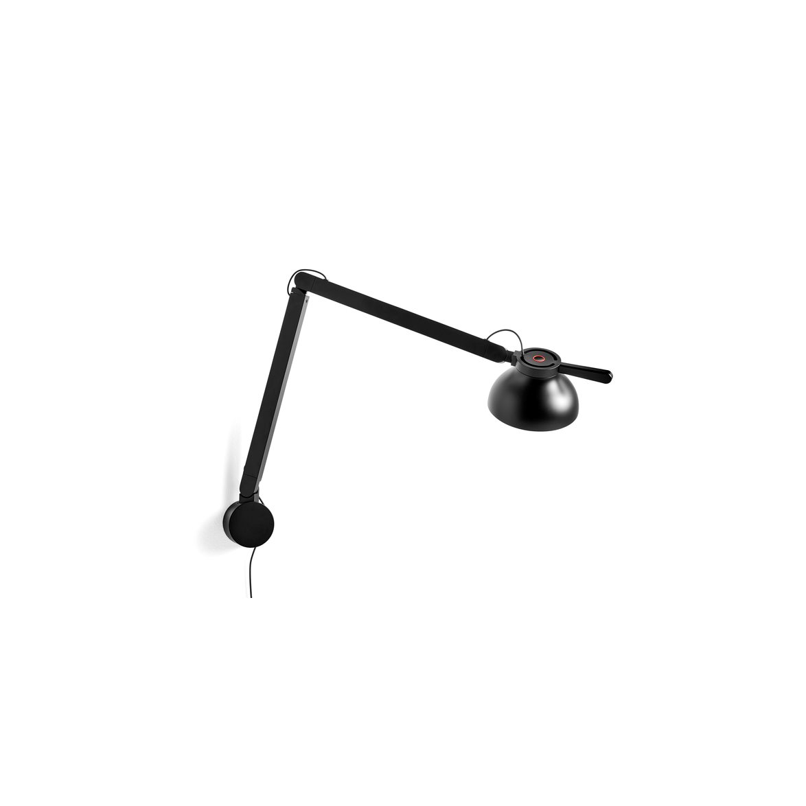 PC Double arm w. wall bracket, Soft black