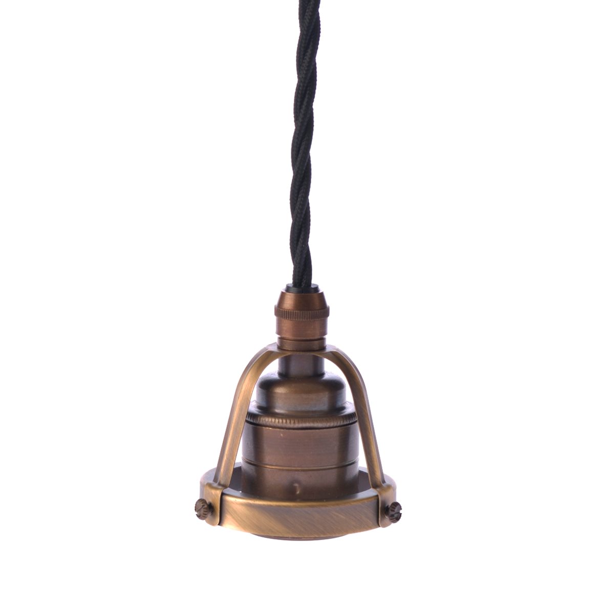 Texa Design Upph&auml;ng E27 klofattning antik/svart tvinnad kabel