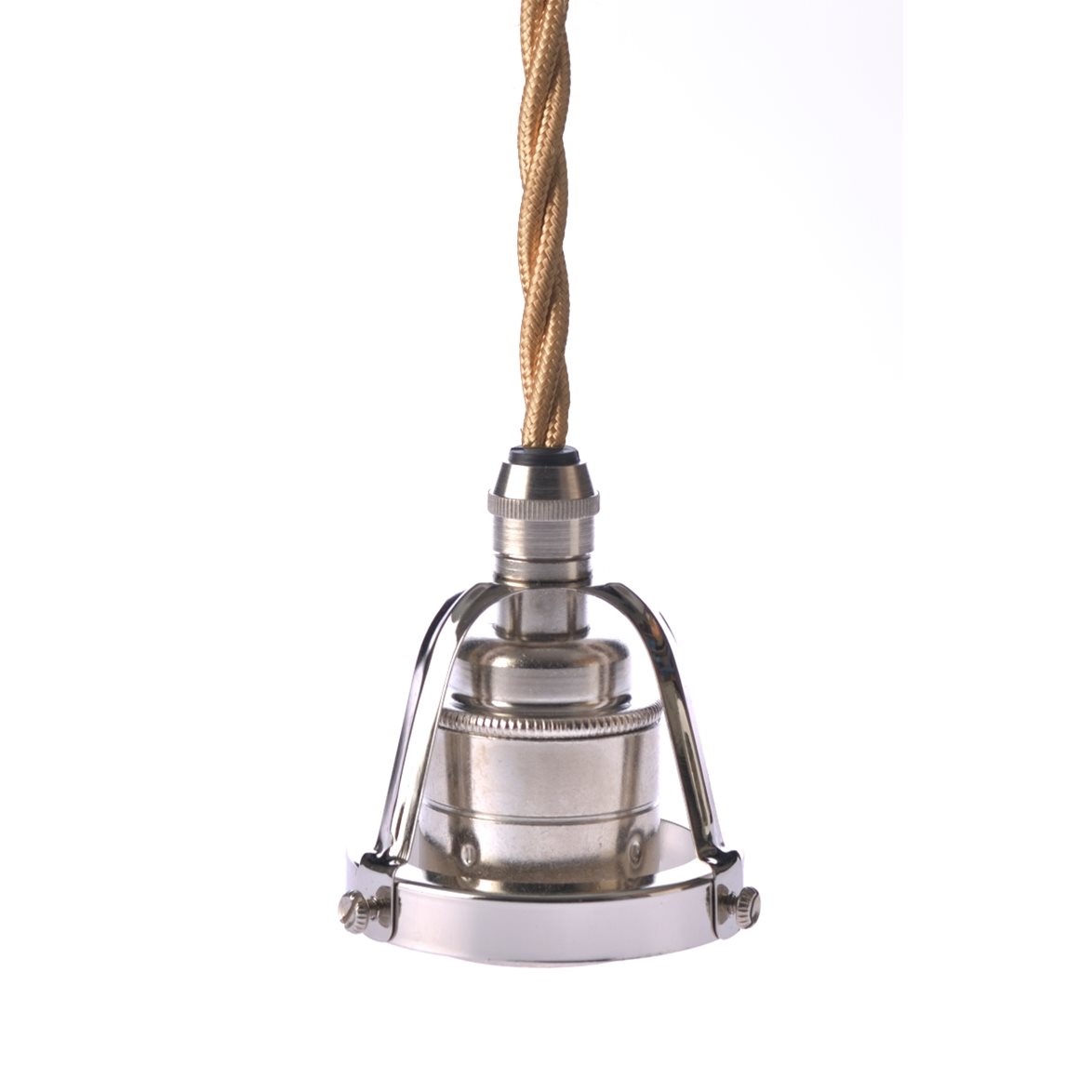 Texa Design Upph&auml;ng E27 klofattning nickel/guld tvinnad kabel