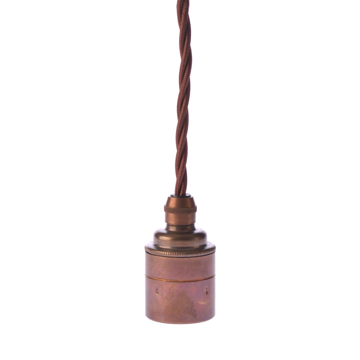 Texa Design Upph&auml;ng E27 sl&auml;t antik/brun tvinnad kabel