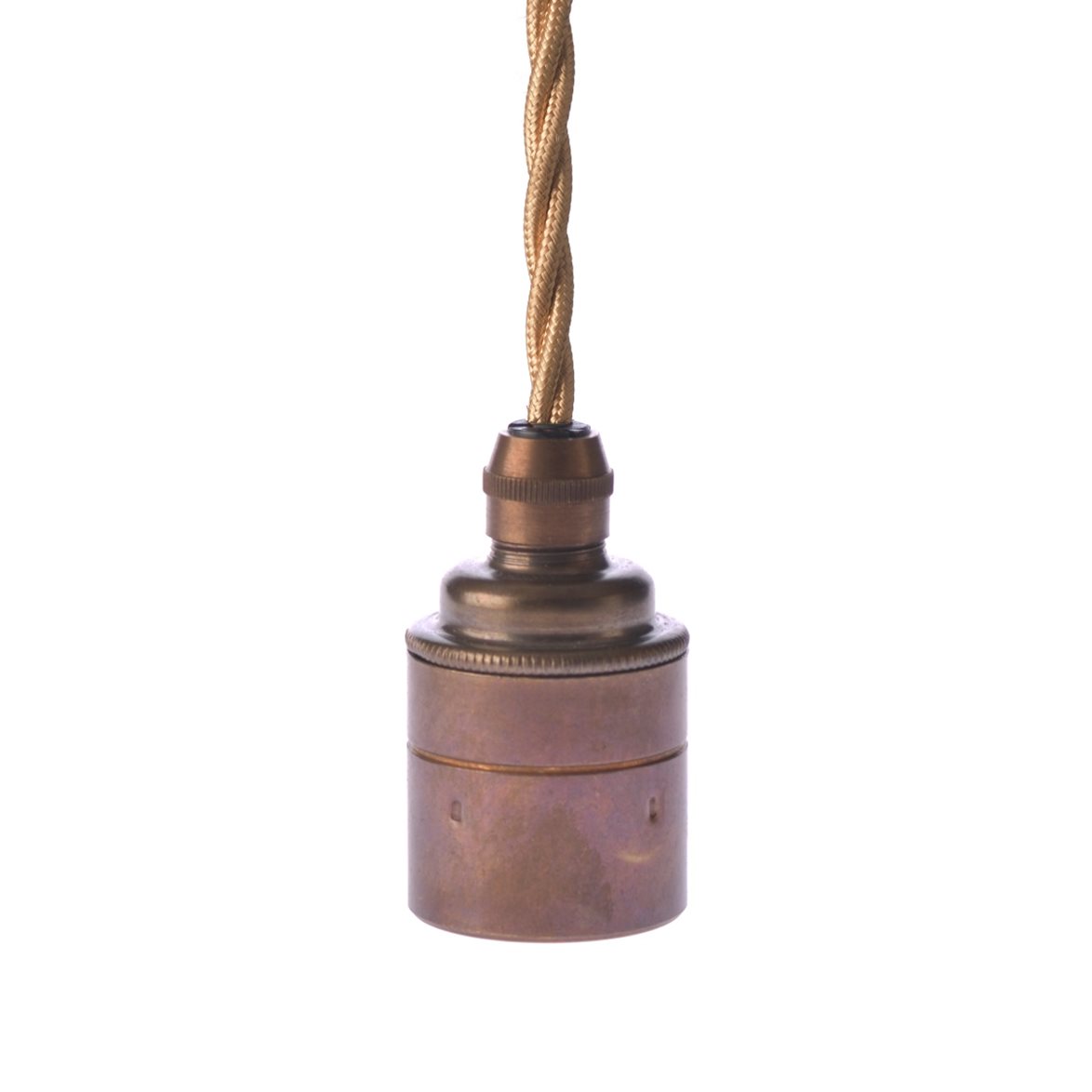 Texa Design Upph&auml;ng E27 sl&auml;t antik/guld tvinnad kabel