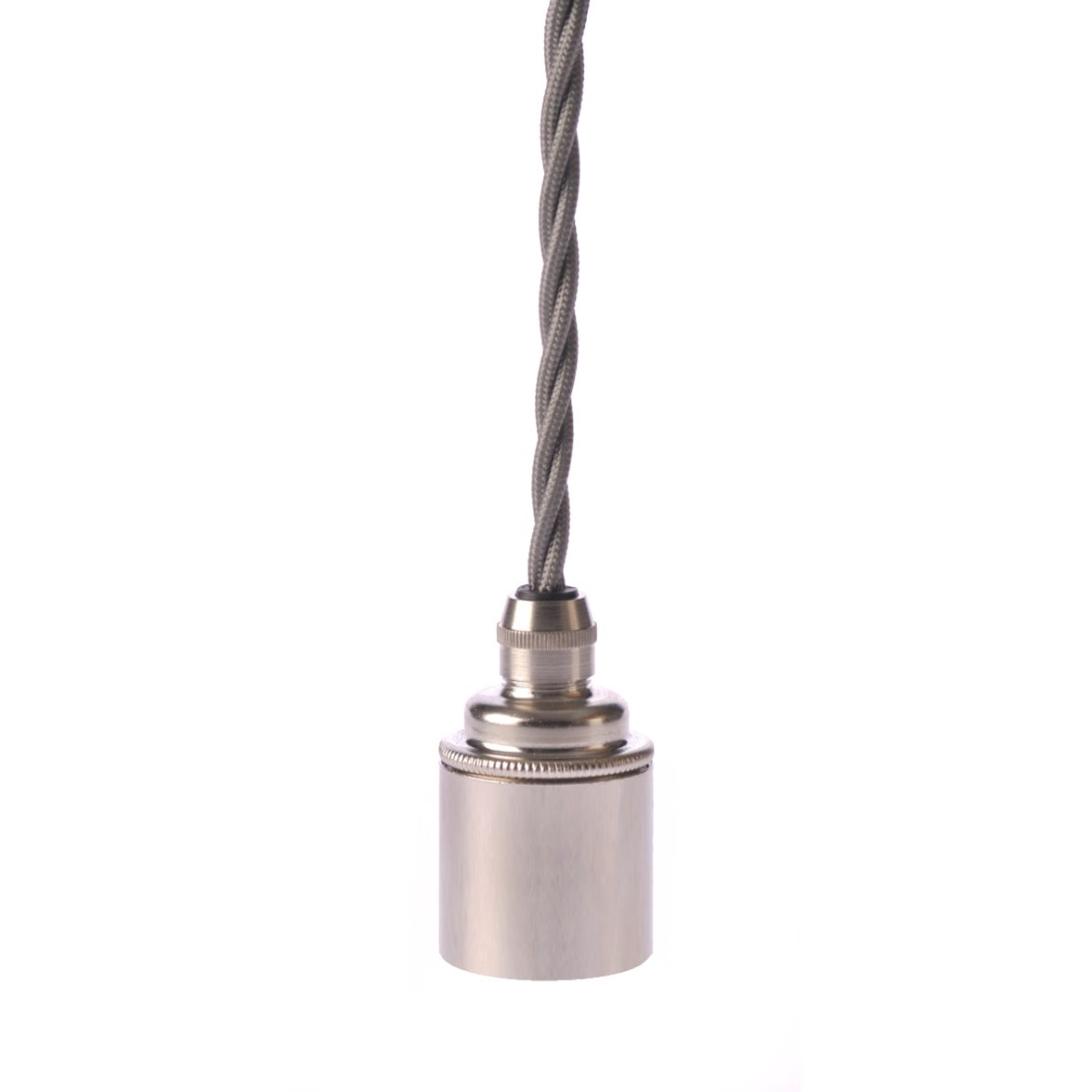 Texa Design Upph&auml;ng E27 sl&auml;t nickel/gr&aring; tvinnad kabel