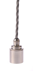 Upphäng E27 slät nickel/grå tvinnad kabel
