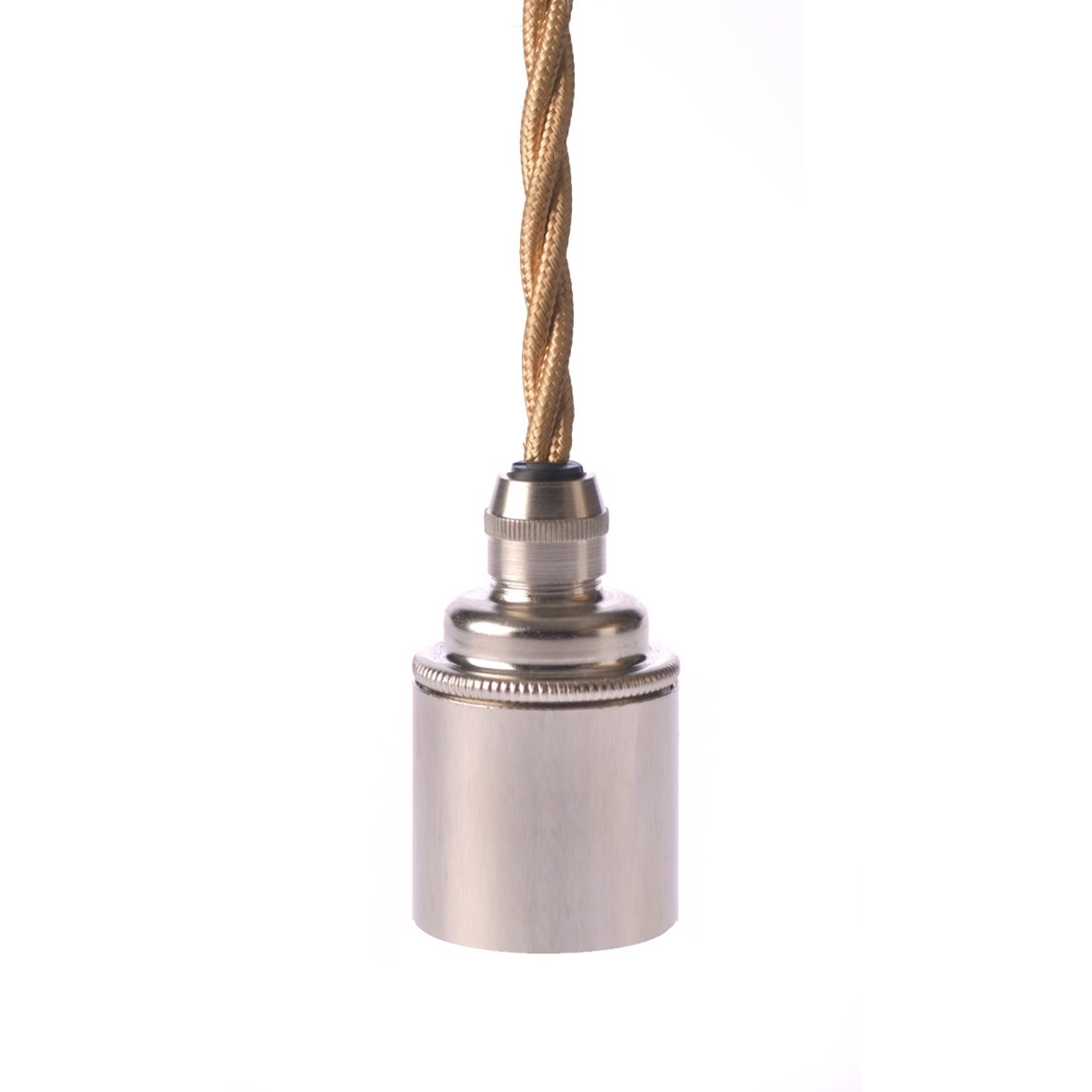 Texa Design Upph&auml;ng E27 sl&auml;t nickel/guld tvinnad kabel