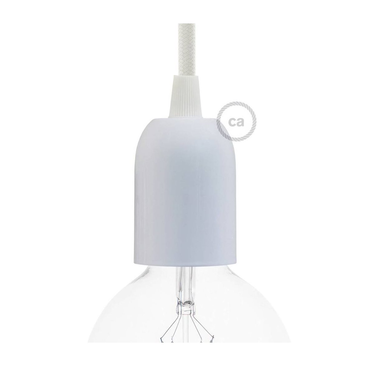 Kit halvsfärisk lamphållare E27 vit