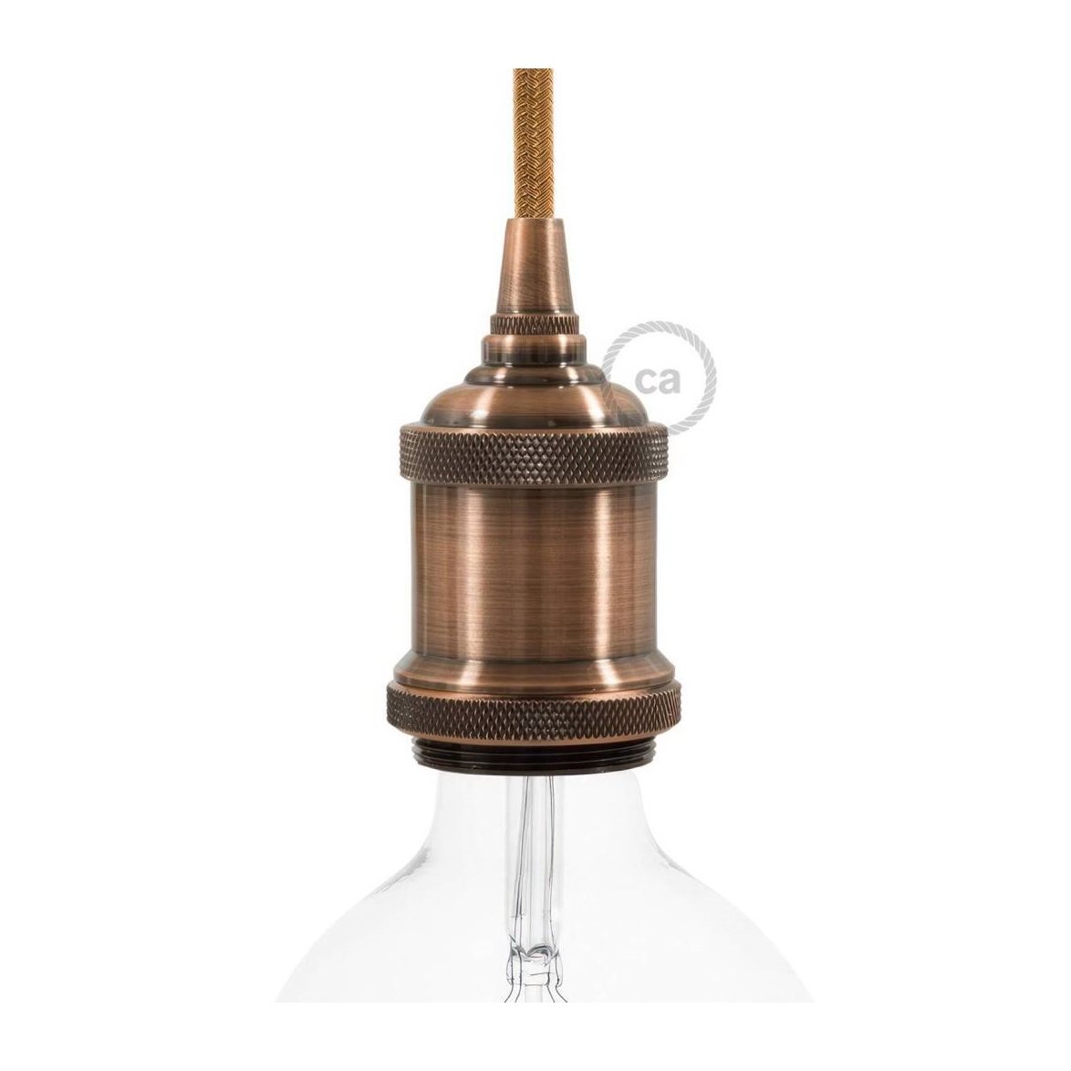 Kit vintage lamphållare E27 i aluminium koppar