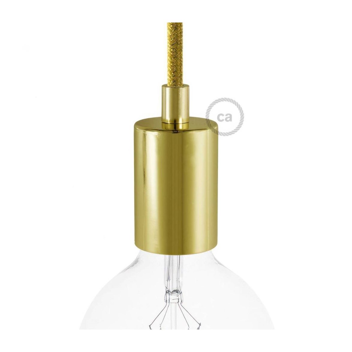 Kit cylindrisk lamphållare E27 i metall mässing