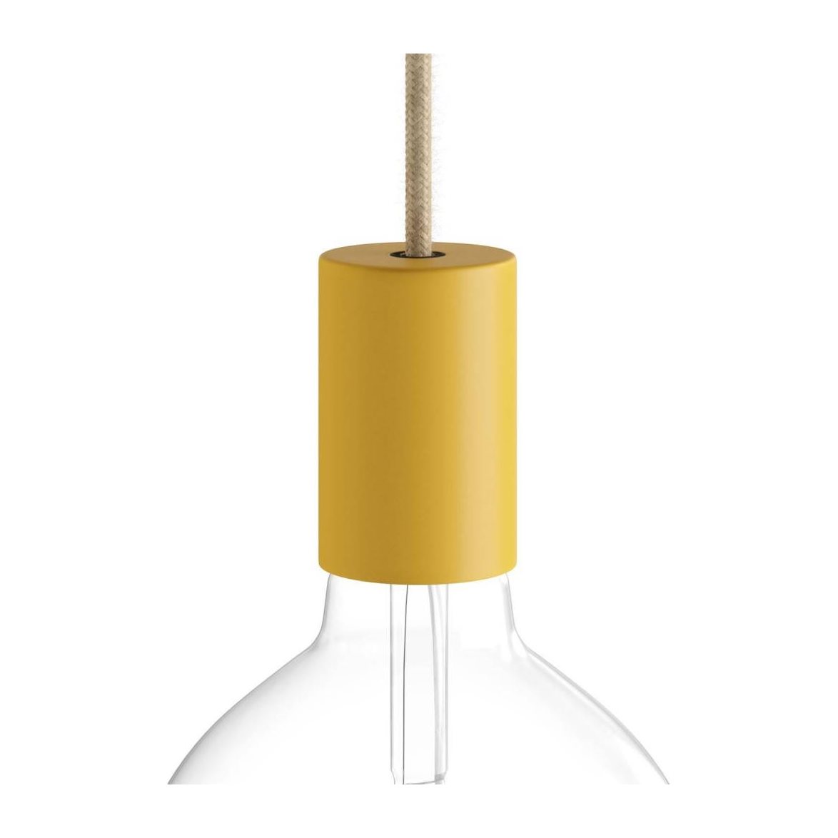 Kit lamphållare E27 Pastel i metall med dold dragavlastare senap