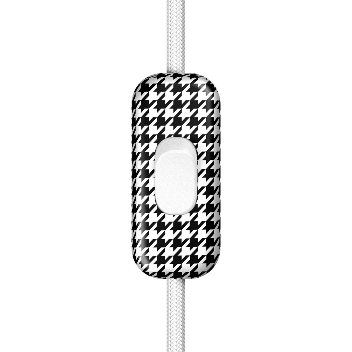 Creative Switch enpolig hundtandsmönstrad sladdströmbrytare vit