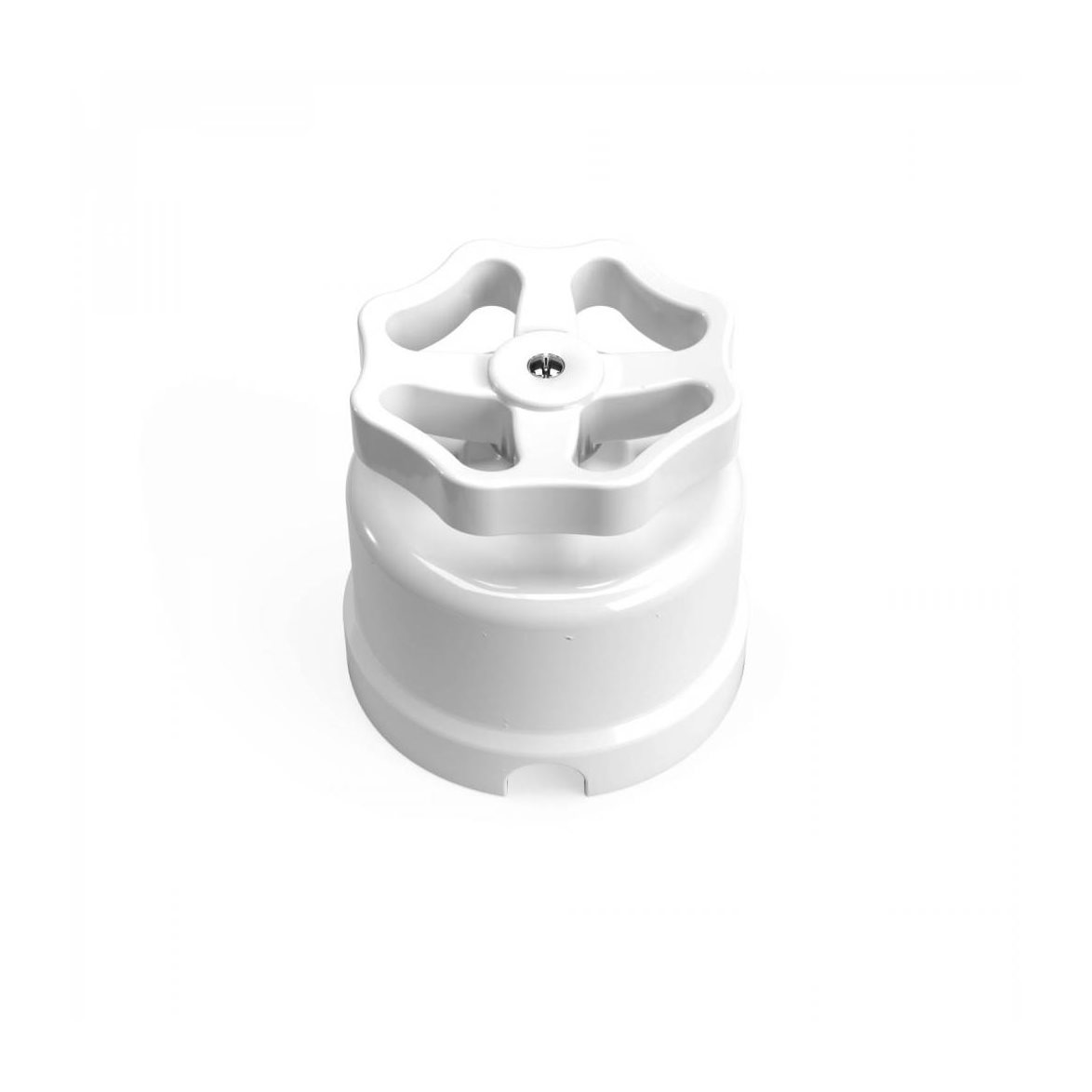 Vridströmbryare/omkopplare i vitt porslin med vred vit