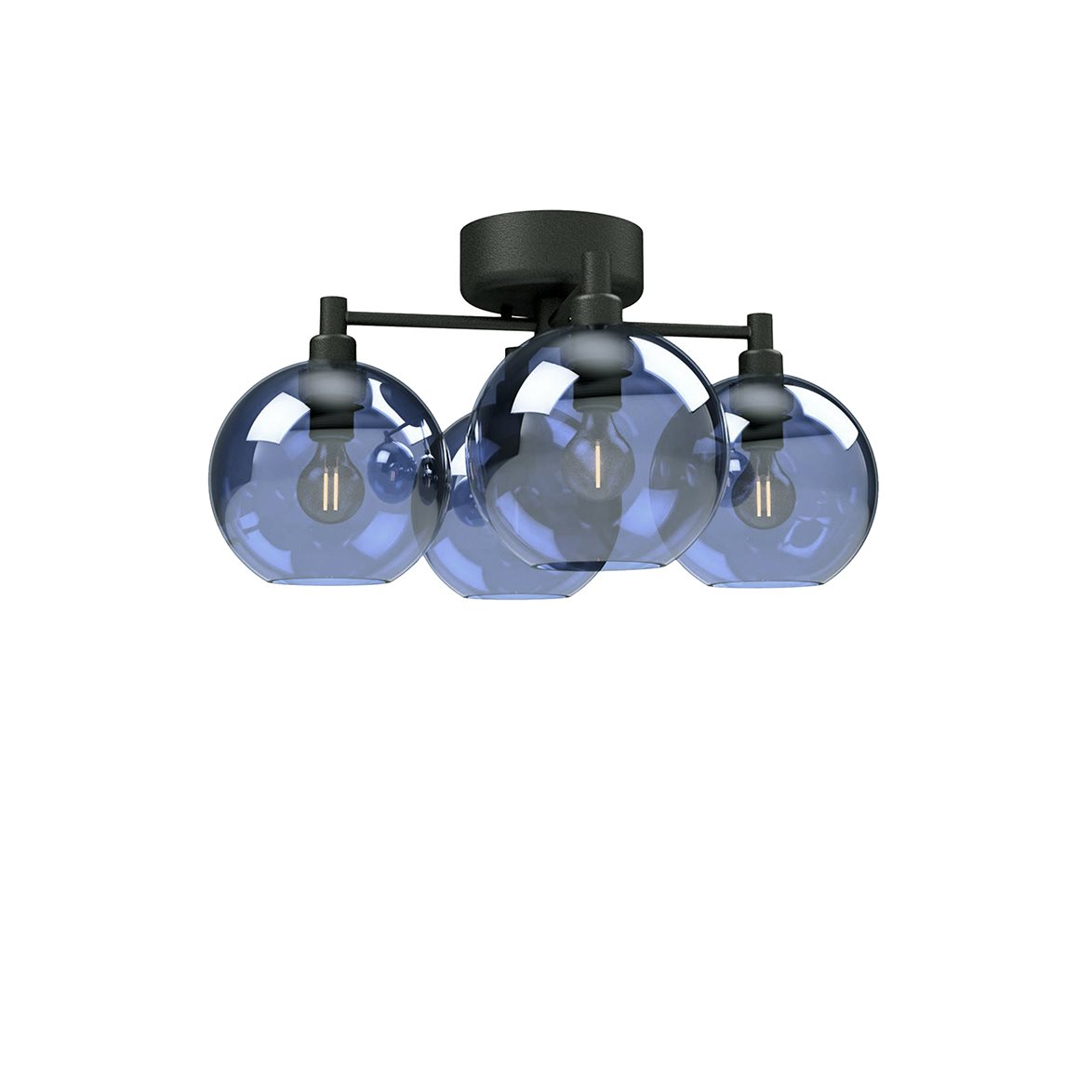 Belid Gloria ceiling D460 black/smoked glass E14