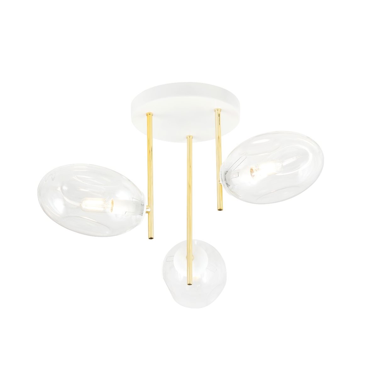 ARGO 3 Taklampa, Vit/Guld/Transparent