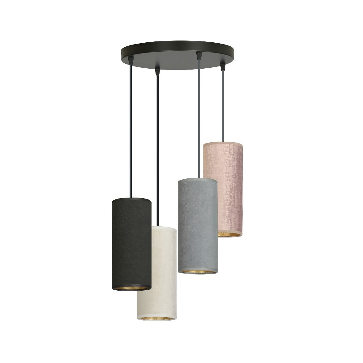 BENTE 4 premium Taklampa, Svart/Svart/Grå/Rose