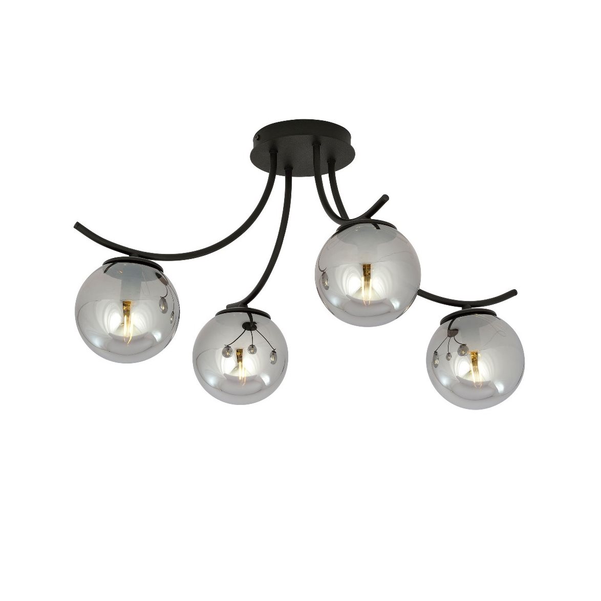 BOSTON 4 Taklampa, Svart/Grafit