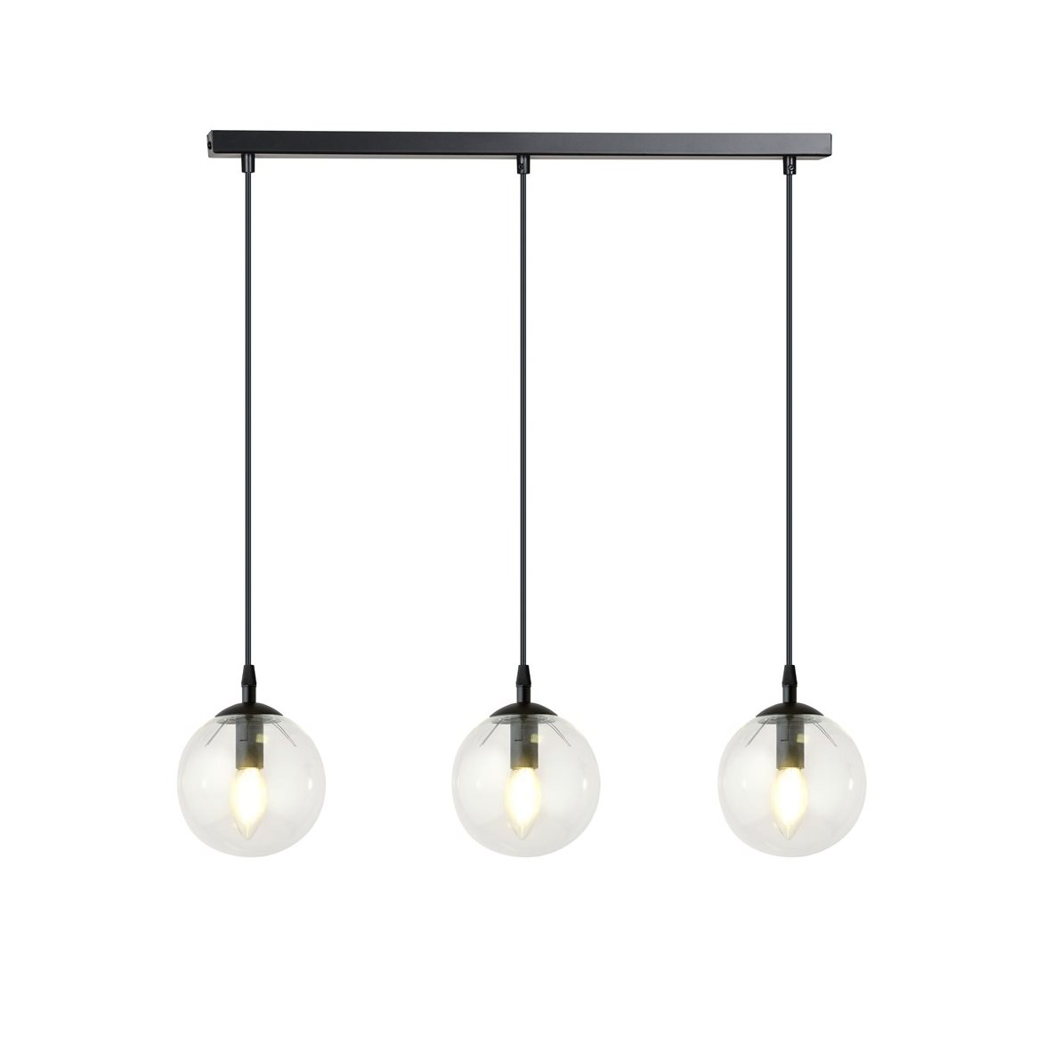 COSMO 3 Taklampa, Svart/Transparent